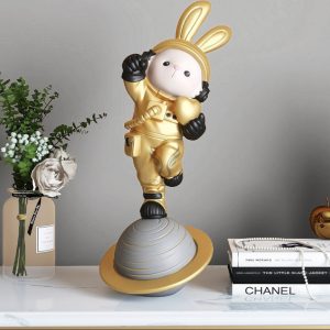 Thỏ đứng trên hành tinh trang trí phòng khách CD1259